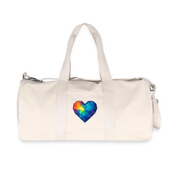 Coeur Low Poly - Amour - Saint-Valentin - Sac de sport en toile recyclée Stanley/Stella - blanc naturel - Devant