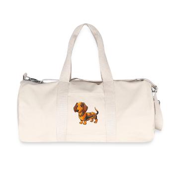 Dackel - Recycelte Canvas-Sporttasche von Stanley/Stella - Naturweiß - Vorne