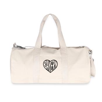 Bavaria Heart Typography - Recycled Canvas Sports Bag by Stanley/Stella - natural - Front