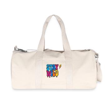 ​Stay Wild Neon Graffiti Typography - Recycled Canvas Sports Bag by Stanley/Stella - natural - Front