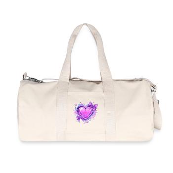 Cœur en cristal violet avec arcs - Sac de sport en toile recyclée Stanley/Stella - blanc naturel - Devant