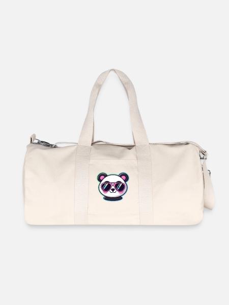 Panda Pop Retro-Pinkbrille - Recycelte Canvas-Sporttasche von Stanley/Stella - Naturweiß