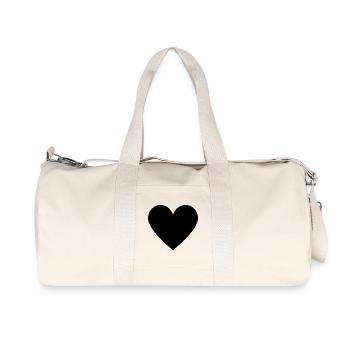 schwarzes Herz - minimalistischer Look - Recycelte Canvas-Sporttasche von Stanley/Stella - Naturweiß - Vorne