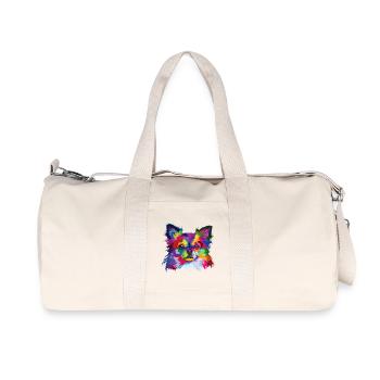 Kaleidoscope Pup Portrait - Recycled Canvas Sports Bag by Stanley/Stella - natural - Front