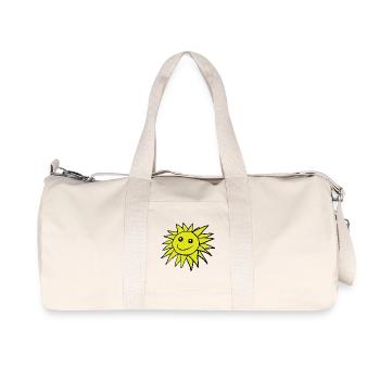 Soleil, sourire, visage, soleils, soleils - Sac de sport en toile recyclée Stanley/Stella - blanc naturel - Devant