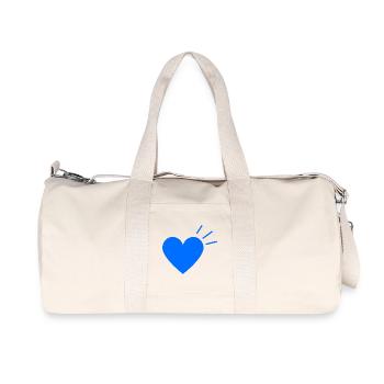Blue Heart Shine | Minimal Design - Recycelte Canvas-Sporttasche von Stanley/Stella - Naturweiß - Vorne