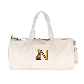 Giraffe and Nb Sticks Cartoon - Recycled Canvas Sports Bag by Stanley/Stella - natural - Front