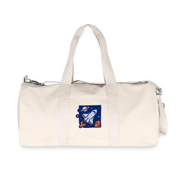 Space Rocket Illustration - Recycled Canvas Sports Bag by Stanley/Stella - natural - Front