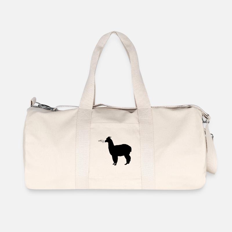 Alpaka spuckt - Lama spuckt - Recycelte Canvas-Sporttasche von Stanley/Stella - Naturweiß