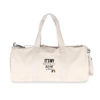 C'est mon anniversaire, donc me acheter une bière - Sac de sport en toile recyclée Stanley/Stella - blanc naturel - Devant