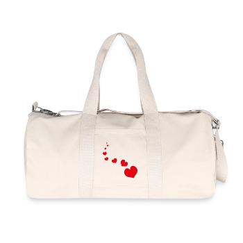 Rotes Herz - Recycelte Canvas-Sporttasche von Stanley/Stella - Naturweiß - Vorne