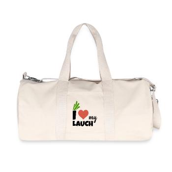 i love my Lauch | Ich liebe meinen Lauch - Recycelte Canvas-Sporttasche von Stanley/Stella - Naturweiß - Vorne