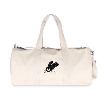 Fly skull (black) - Recycled Canvas Sports Bag by Stanley/Stella - natural - Front