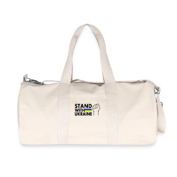 stand with ukraine - Recycled Canvas Sports Bag by Stanley/Stella - natural - Front