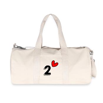 2 YEARS. 2nd ANNIVERSARY. BIRTHDAY 2 YEARS. HEART - Recycled Canvas Sports Bag by Stanley/Stella - natural - Front