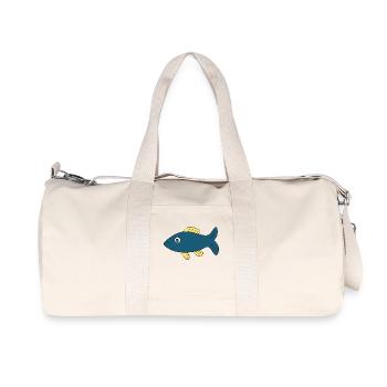 poisson bleu poisson comique - Sac de sport en toile recyclée Stanley/Stella - blanc naturel - Devant