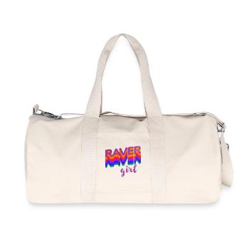 Ravermädchenzeichnung für Festival, Rave, EDM, Tanz - Recycelte Canvas-Sporttasche von Stanley/Stella - Naturweiß - Vorne
