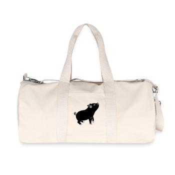 Pig emblem Shadow image - Recycled Canvas Sports Bag by Stanley/Stella - natural - Front