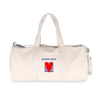 BONNE FÊTE. FÊTE DES MÈRES. FÊTE DES PÈRES. FÊTE - Sac de sport en toile recyclée Stanley/Stella - blanc naturel - Devant