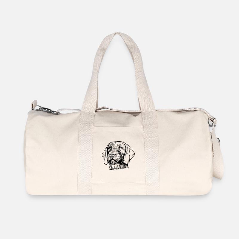 Magyar Viszla Drahthaar 01 s - Recycelte Canvas-Sporttasche von Stanley/Stella - Naturweiß