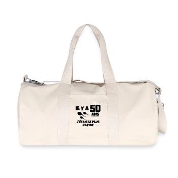 anniversaire, 50 ans, j'ai 50 ans - Sac de sport en toile recyclée Stanley/Stella - blanc naturel - Devant
