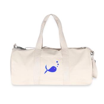 SURFING. FISH. BEACH. SEA. OCEAN. HUMOR. HOLIDAY - Recycled Canvas Sports Bag by Stanley/Stella - natural - Front