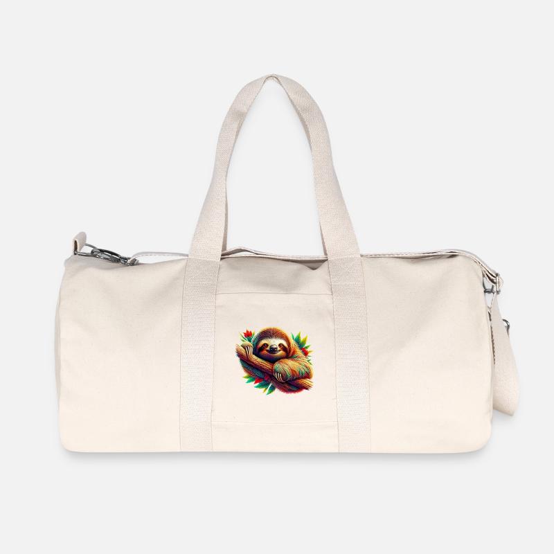 Faultier - Recycelte Canvas-Sporttasche von Stanley/Stella - Naturweiß