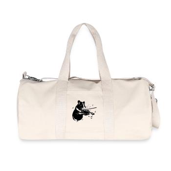 Hamster Playing a Violin - Music Hamster - Recycled Canvas Sports Bag by Stanley/Stella - natural - Front