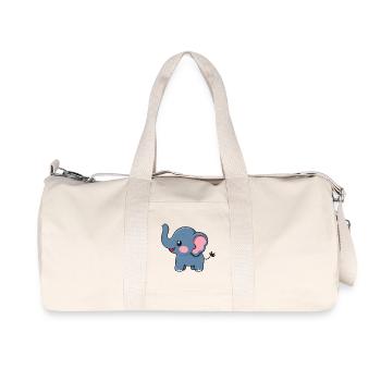 Niedlicher glücklicher Elefant - Entzückende Karikatur - Recycelte Canvas-Sporttasche von Stanley/Stella - Naturweiß - Vorne