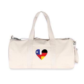 Chile Germany Heart - Recycled Canvas Sports Bag by Stanley/Stella - natural - Front