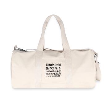 Schreiner Geschenk zur Rente Rentner Nervensäge - Recycelte Canvas-Sporttasche von Stanley/Stella - Naturweiß - Vorne