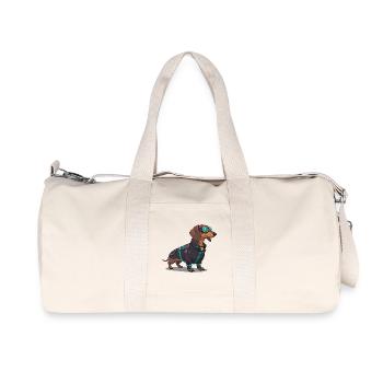 Chien cyberpunk en combinaison technique - Sac de sport en toile recyclée Stanley/Stella - blanc naturel - Devant