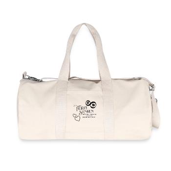 Herzschrift mit Zierlinien - Recycelte Canvas-Sporttasche von Stanley/Stella - Naturweiß - Vorne