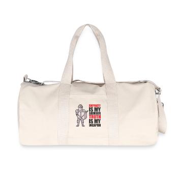 Knight with Armor and Empowering Quote - Recycled Canvas Sports Bag by Stanley/Stella - natural - Front