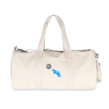 Sport Motorrad Design mit Basketball - Recycelte Canvas-Sporttasche von Stanley/Stella - Naturweiß - Vorne