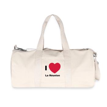I love La Réunion - Sac de sport en toile recyclée Stanley/Stella - blanc naturel - Devant