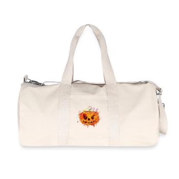 Gruseliger Halloween-Kürbis im Graffiti-Stil - Recycelte Canvas-Sporttasche von Stanley/Stella - Naturweiß - Vorne