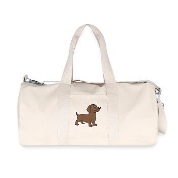 Dachshund Hunde T-shirt Geschenk - Recycelte Canvas-Sporttasche von Stanley/Stella - Naturweiß - Vorne