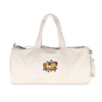 Kawaii Cat Fairy Lights Christmas - Recycled Canvas Sports Bag by Stanley/Stella - natural - Front