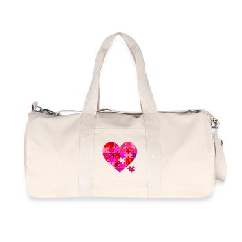Heart Puzzle Color Explosion - Recycled Canvas Sports Bag by Stanley/Stella - natural - Front