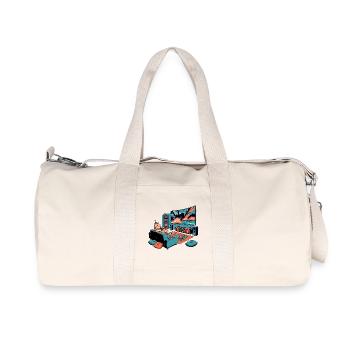 Épais canapé Cat Chips TV Cinéma Motif du chat du soir - Sac de sport en toile recyclée Stanley/Stella - blanc naturel - Devant