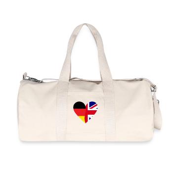 Germany Great Britain Heart - Recycelte Canvas-Sporttasche von Stanley/Stella - Naturweiß - Vorne