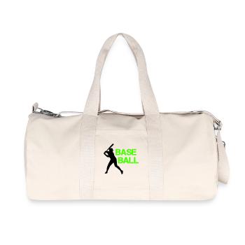Baseball Neon Grunge Font - Recycled Canvas Sports Bag by Stanley/Stella - natural - Front