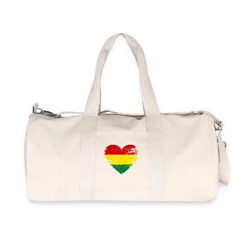 Bolivien Flagge Herz used - Recycelte Canvas-Sporttasche von Stanley/Stella - Naturweiß - Vorne