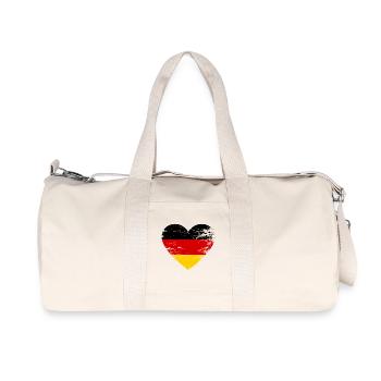 Germany Flag Heart - Recycled Canvas Sports Bag by Stanley/Stella - natural - Front