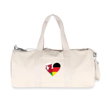 Dragon Flag Heart Design Wales - Sac de sport en toile recyclée Stanley/Stella - blanc naturel - Devant