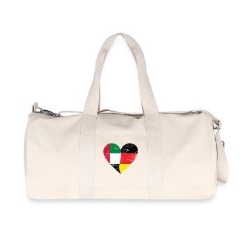 UAE Germany Heart Used - Recycelte Canvas-Sporttasche von Stanley/Stella - Naturweiß - Vorne