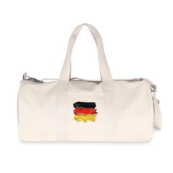 Germany Flag Oil Paints Texture Germany Fan - Recycled Canvas Sports Bag by Stanley/Stella - natural - Front