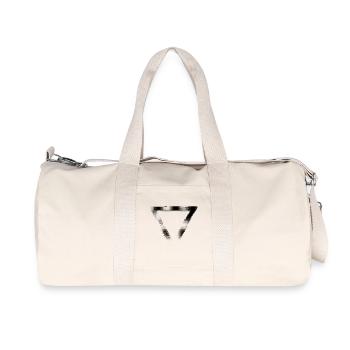 triangle halftone shape design - Recycled Canvas Sports Bag by Stanley/Stella - natural - Front