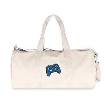 Motif de manette de jeu bleu - Sac de sport en toile recyclée Stanley/Stella - blanc naturel - Devant